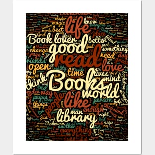 Book lovers' wordcloud Posters and Art